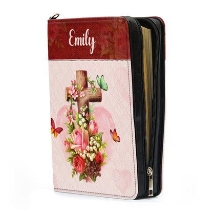 Jesuspirit | Personalized Zippered Bible Cover With Name | Religious Gifts For Christian Couples | For God So Loved The World BCM709