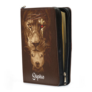 I Will Not Fall - Lion And Lamb Personalized Bible Cover H04