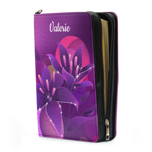 Faith, Hope, Love - Personalized Purple Bible Cover H07