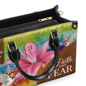 Faith Over Fear - Awesome Personalized Lily Leather Handbag H09