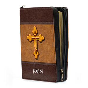 Jesuspirit Cross Bible Cover With Handle | Gift For Worship Members | Personalized Bible Case H12B