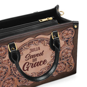 Unique Personalized Leather Handbag - Saved By Grace HIHN290