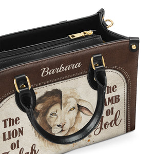 The Lion Of Judah The Lamb Of God - Beautiful Personalized Leather Handbag HIHN319