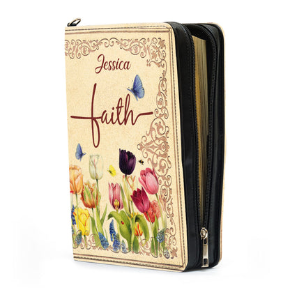 Jesuspirit Flower Bible Cover | Delight Yourself In The Lord Leather Bible Case | Gift For Women's Ministry HN19