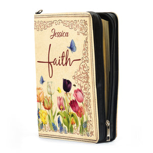 Jesuspirit Flower Bible Cover | Delight Yourself In The Lord Leather Bible Case | Gift For Women's Ministry HN19