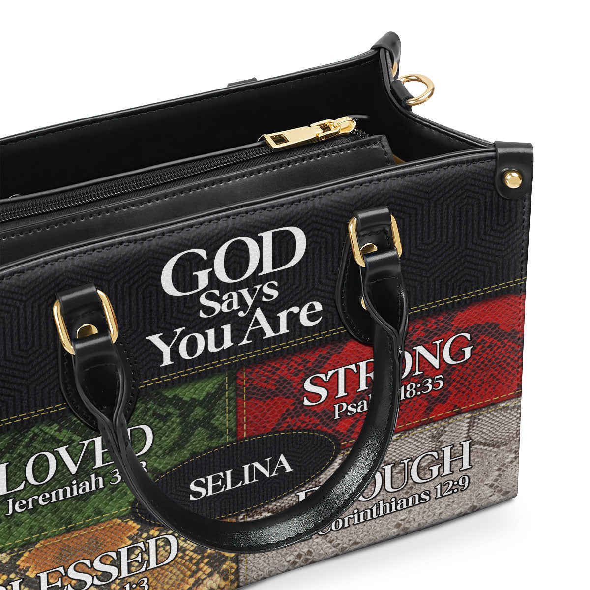 Jesuspirit | Personalized Leather Handbag With Zipper | Gift For Her | God Says I Am LHBNUH682