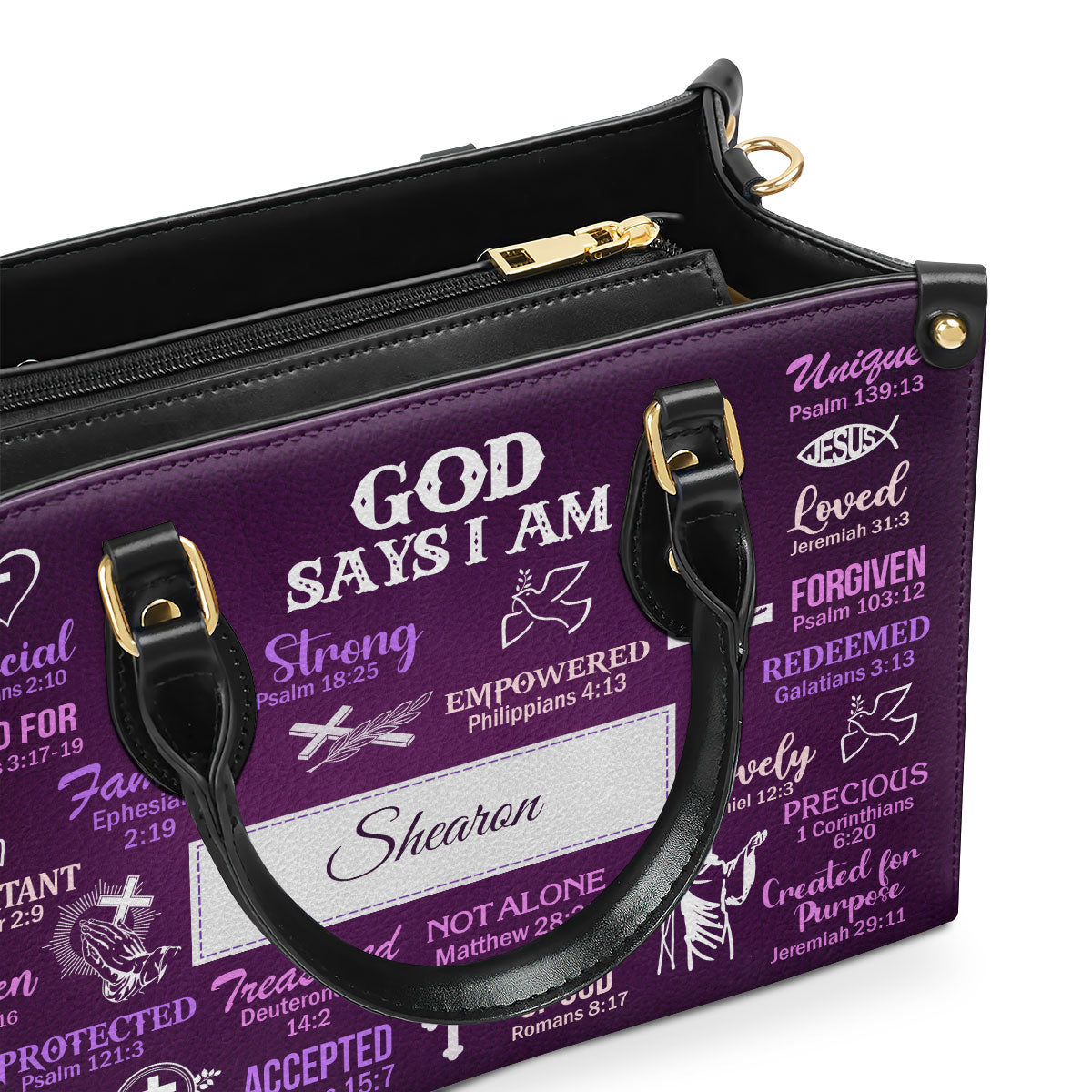 Jesuspirit | Personalized Leather Handbag With Handle | What God Says