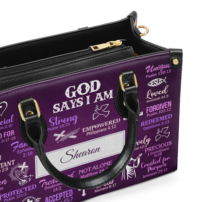 Jesuspirit | Personalized Leather Handbag With Handle | What God Says About You | Scripture Gifts For Women Of God LHBH742