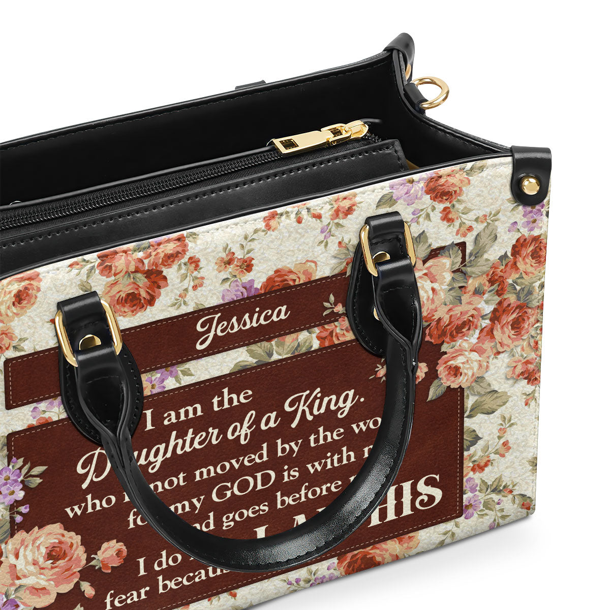 Jesuspirit | I Do Not Fear, For I Am His | Christian Gifts For Women | Personalized Leather Handbag With Handle LHBHN696