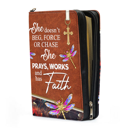 She Has Faith - Unique Personalized Dragonfly Bible Cover NUH274