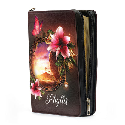 Jesuspirit Personalized Bible Cover | Lily And Butterfly | Philippians 2:13 | For It Is God Who Works In You NUH321C