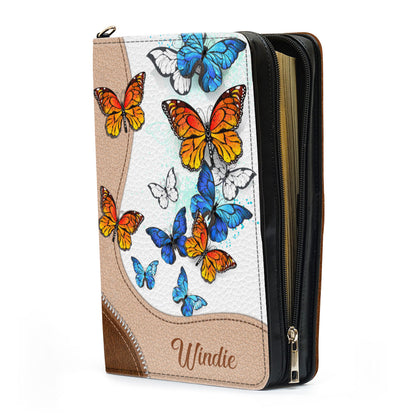 Jesuspirit | Personalized Bible Cover | Zippered Butterfly Bible Case With Name NUH324