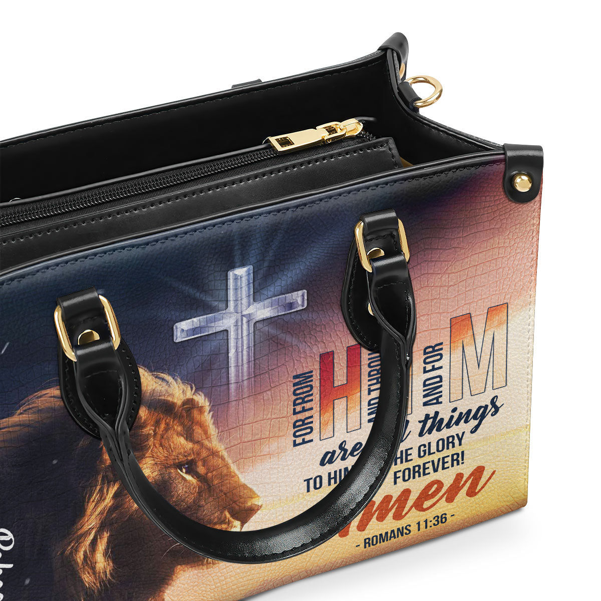 To Him Be The Glory Forever - Personalized Leather Handbag NUH462