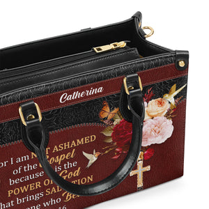 Lovely Personalized Leather Handbag - For I Am Not Ashamed Of The Gospel NUM467