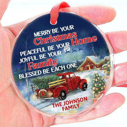 Blesses Be Each One | Personalized 1-Side Round Glass Ornament JSURGOPPT2768L