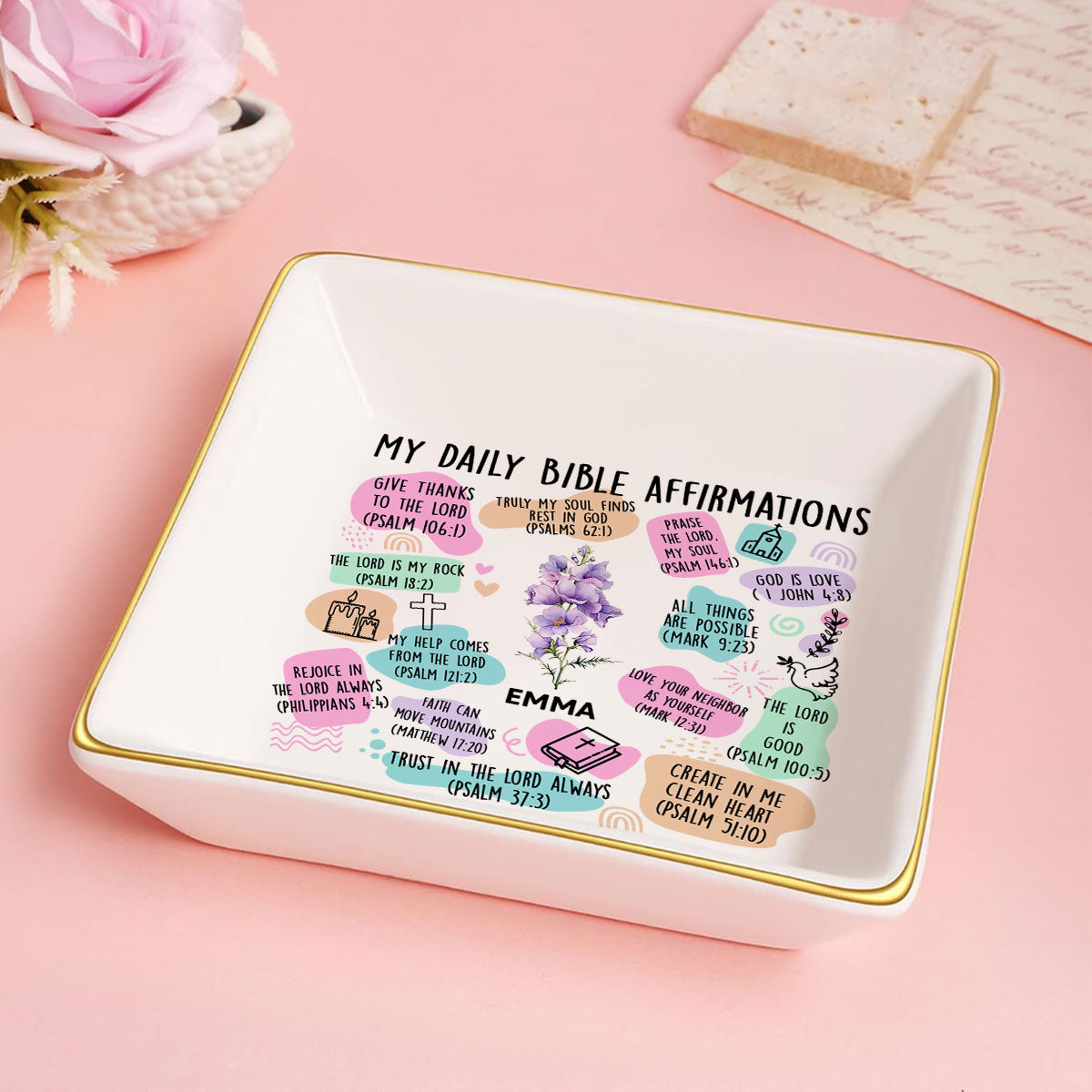 My Daily Bible Affirmations | Personalized Jewelry Dish