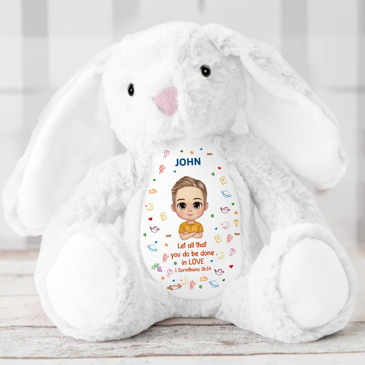 Bible Verse For Kids | Personalized Stuffed Bunny