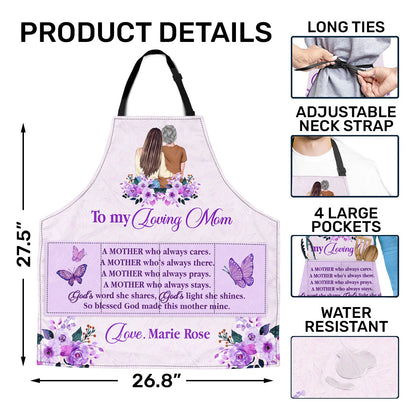 To My Loving Mom | Personalized Apron With Pocket