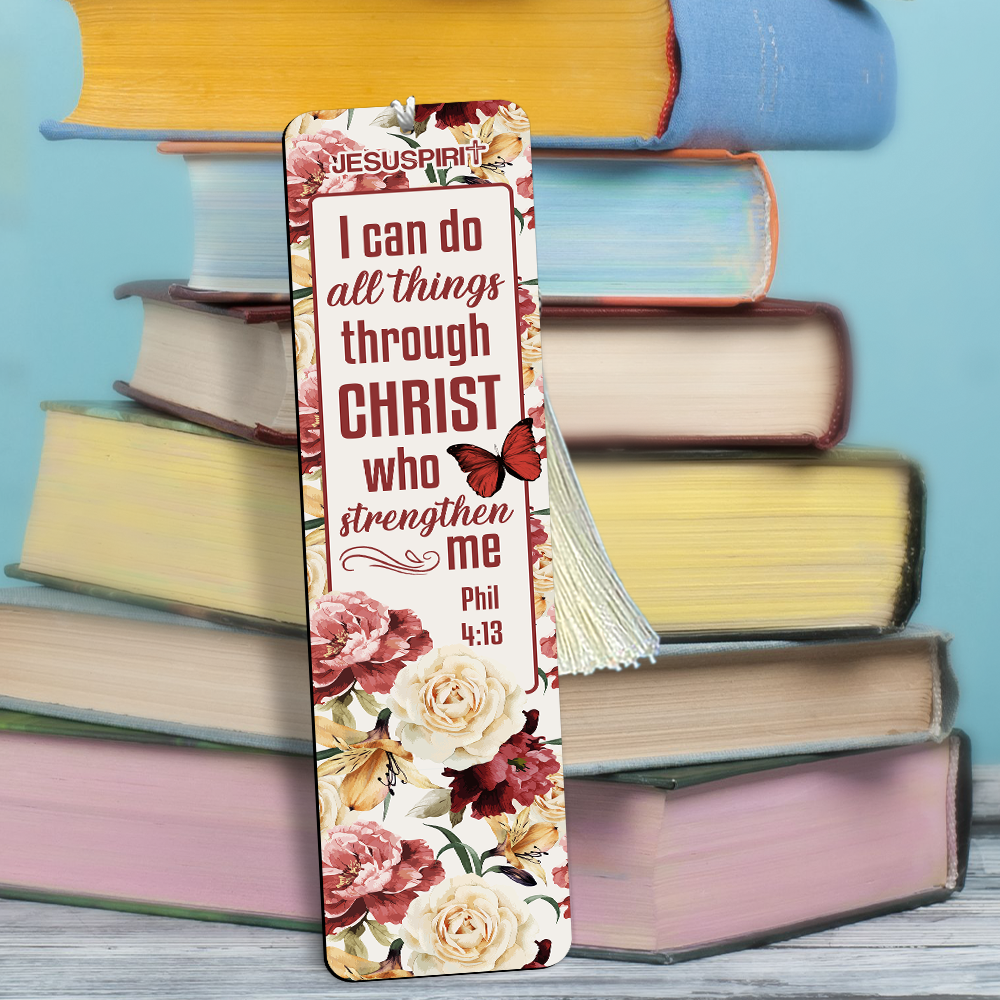 Personalized Wooden Bookmarks - I Can Do All Things Through Christ HN36