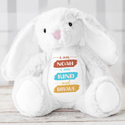 I Am Kind And Brave | Personalized Stuffed Bunny