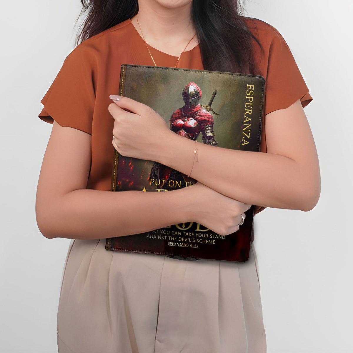 Armor Of God | Personalized Leather Button Padfolio JSLEPPT1881TA