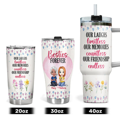 Our Friendship Is True Blessing To Me | Personalized Stainless Steel Tumbler JSSSTPT2302D