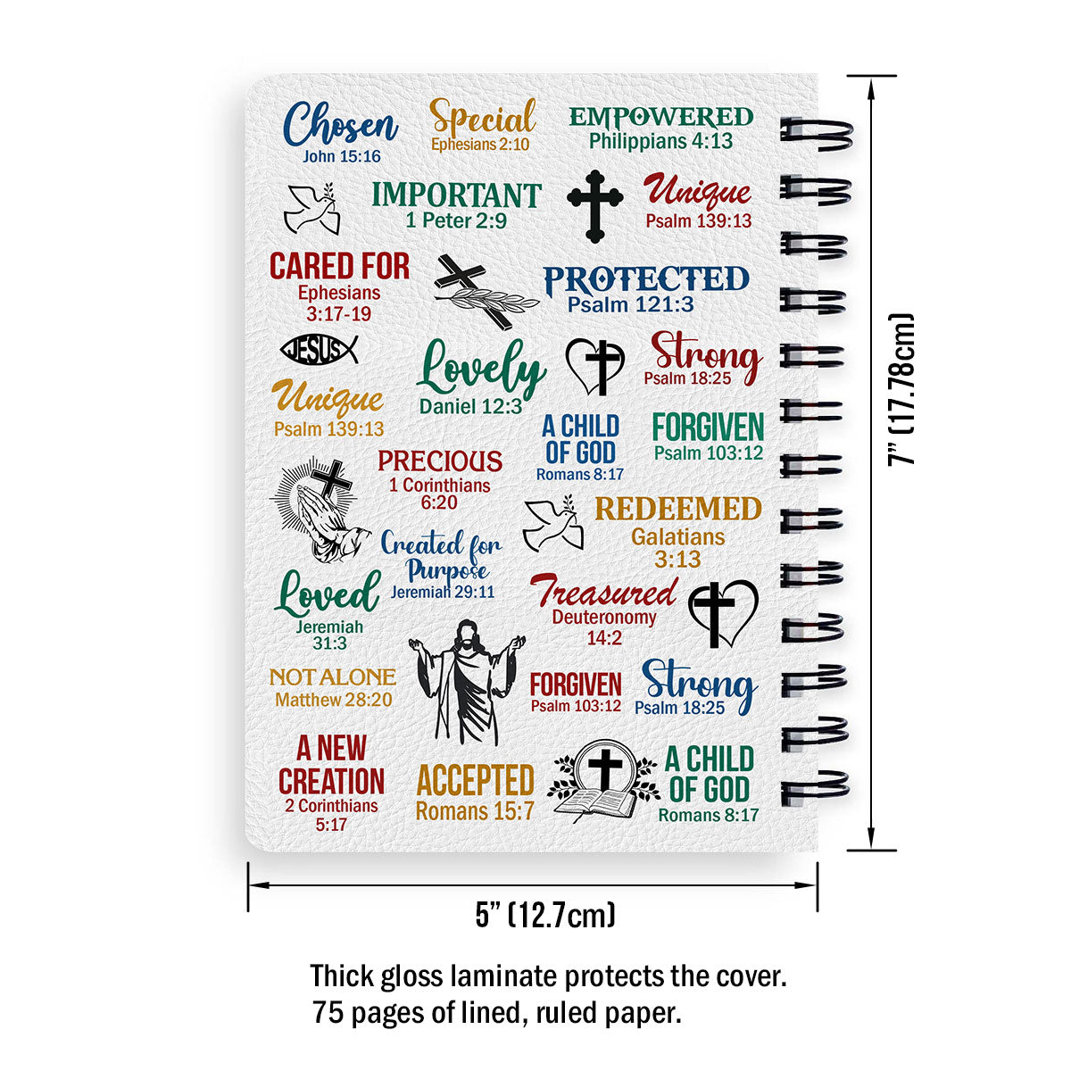 Jesuspirit | What God Says About You | Unique Religious Gifts For Christian Prayer | Personalized Spiral Journal SJH742