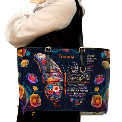 Jesuspirit | Personalized Leather Tote Bag | Child Of God LLTBM719
