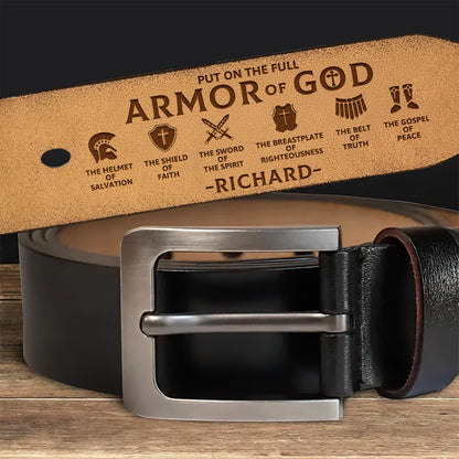 Armor Of God | Personalized Engraved Leather Belt