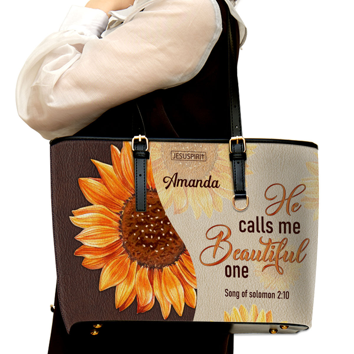 He Calls Me Beautiful One - Special Butterfly Large Leather Tote Bag AM231