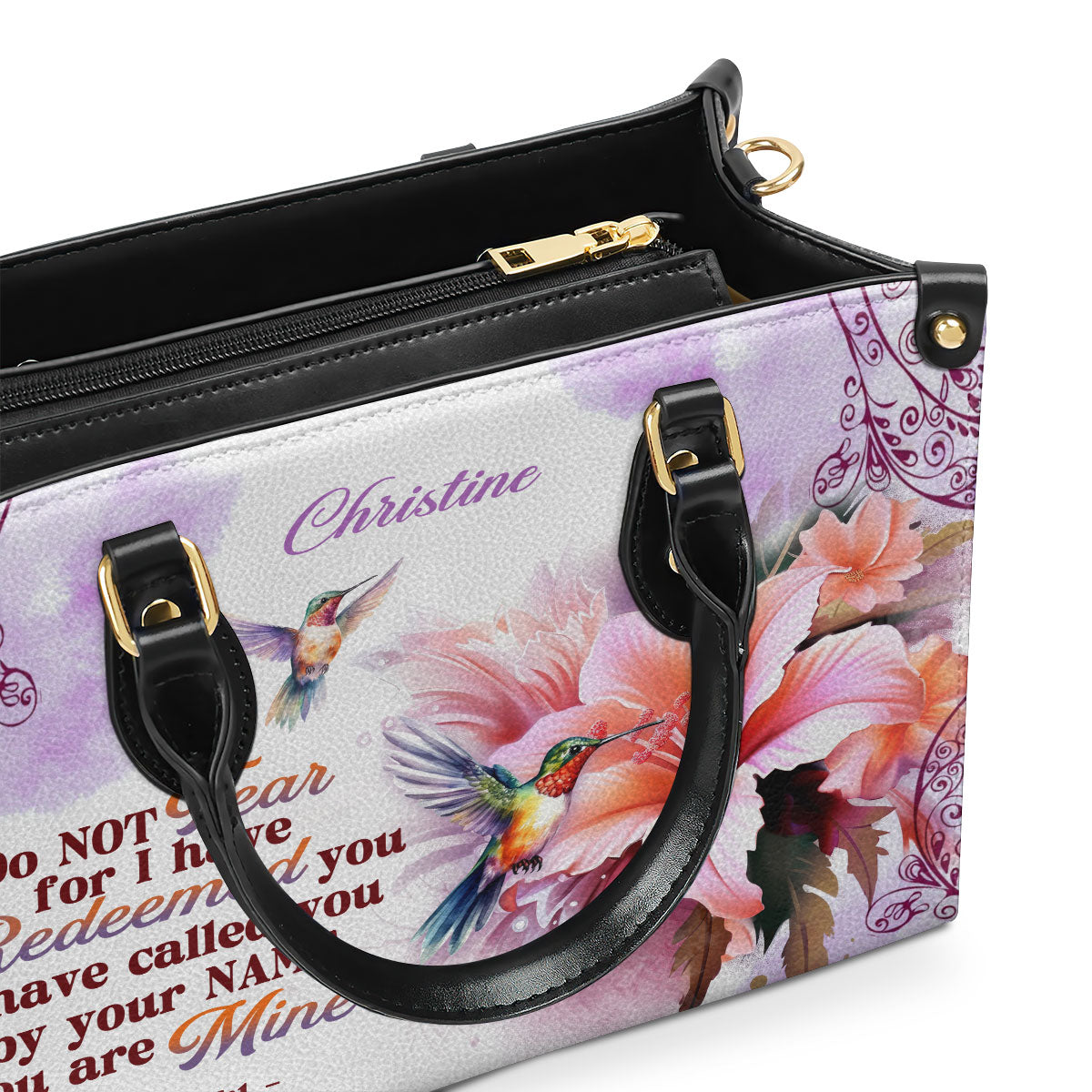 Jesuspirit | Personalized Zippered Leather Handbag With Handle | Religious Gift For Worship Friends | I Have Called You By Your name LHBM768