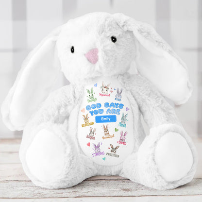 God Says You Are | Personalized Stuffed Bunny