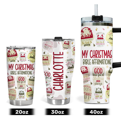 Christmas Bible Affirmations | Personalized Stainless Steel Tumbler