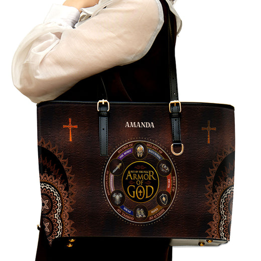Jesuspirit | Personalized Leather Tote Bag | Armor Of God LLTBM762
