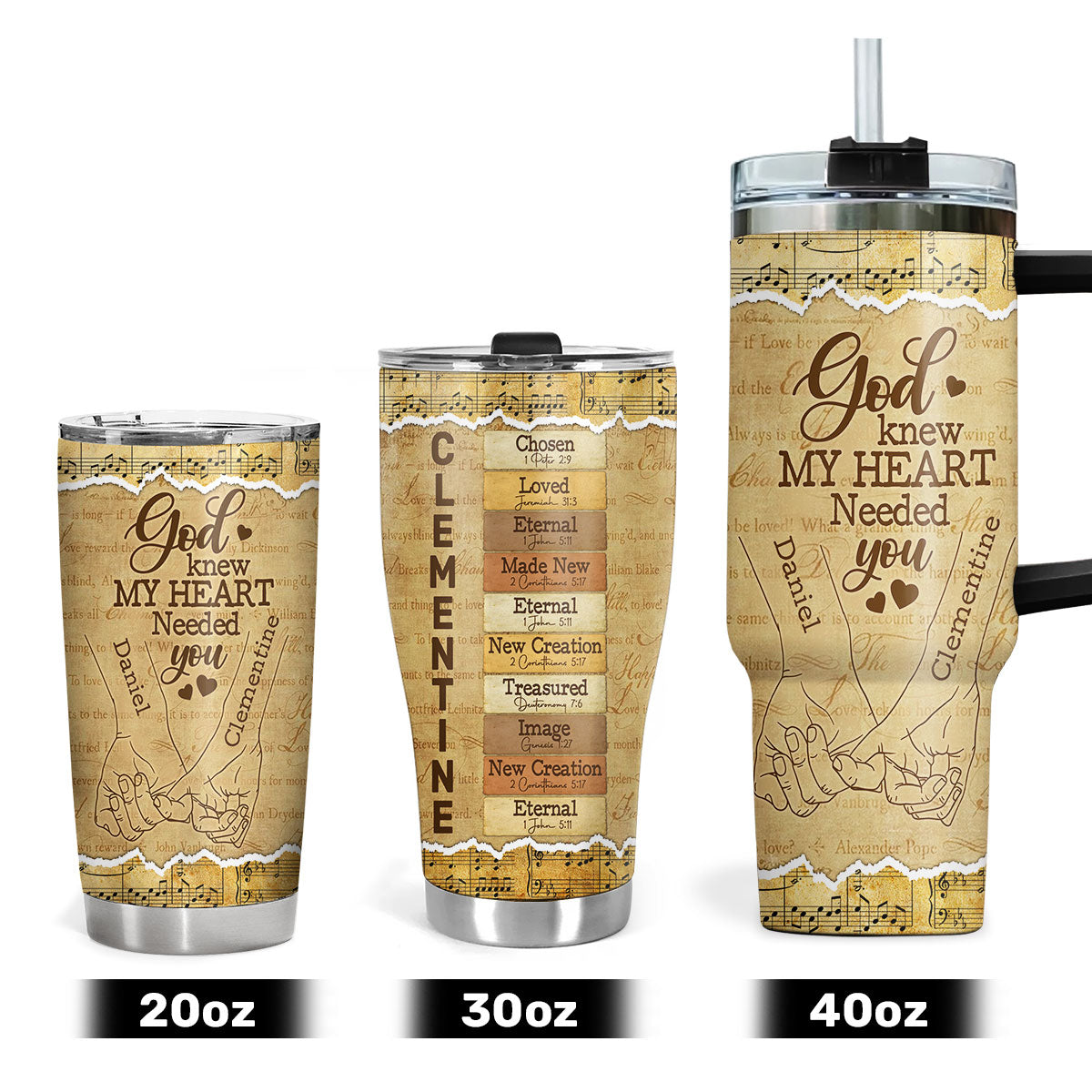 God Knew My Heart Needed You | Personalized Stainless Steel Tumbler