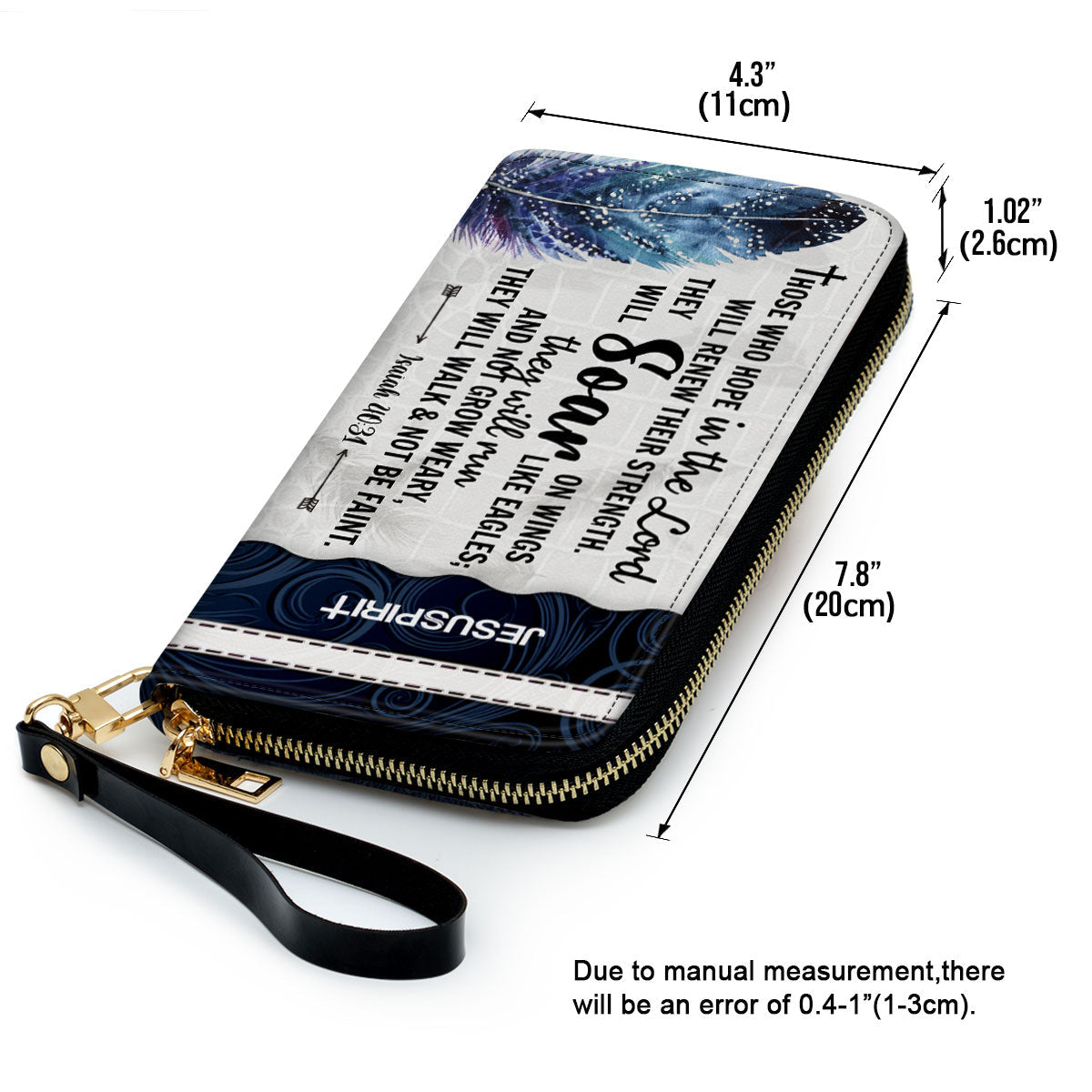 Jesuspirit | They Will Soar On Wings Like Eagles | Christ Gifts For Women Of God | Isaiah 40:31 | Personalized Clutch Purse NUHN310B