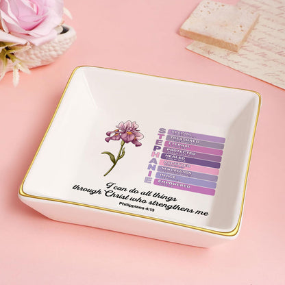I Can Do All Things Through Christ Who Strengthens Me | Personalized Jewelry Dish