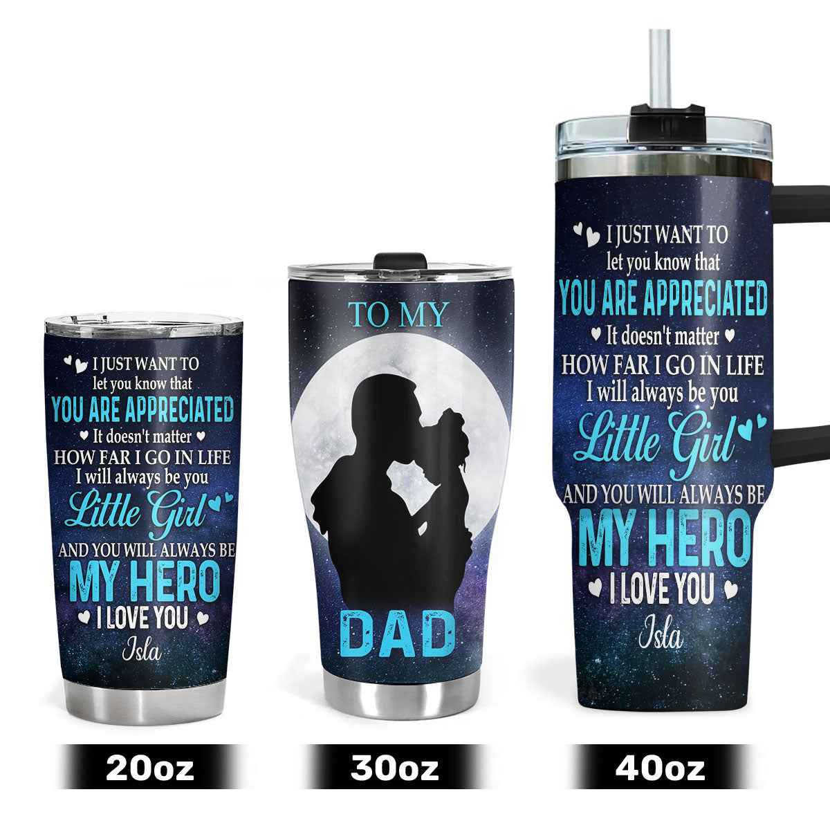 To My Dad | Personalized Stainless Steel Tumbler JSSSTD01