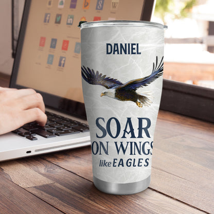 Jesuspirit | Personalized Stainless Steel Tumbler | Isaiah 40:31 | They Will Soar On Wings Like Eagles | Spiritual Gift For Christian Prayer SSTHN700