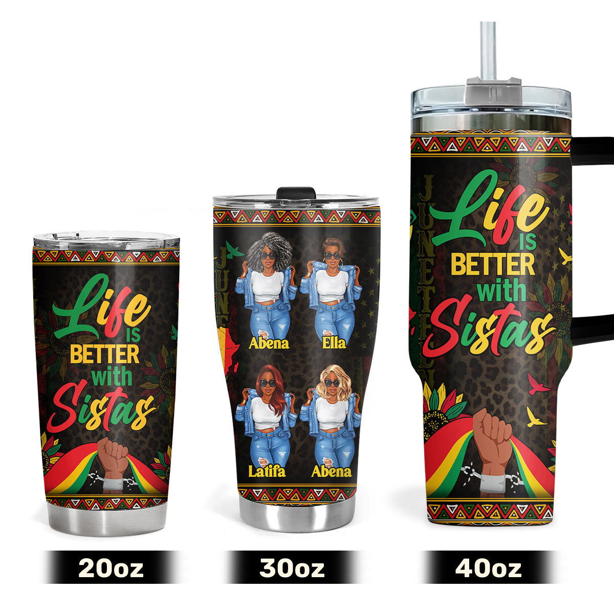 Life Is Better With Sisters | Personalized Stainless Steel Tumbler JSSSTH872