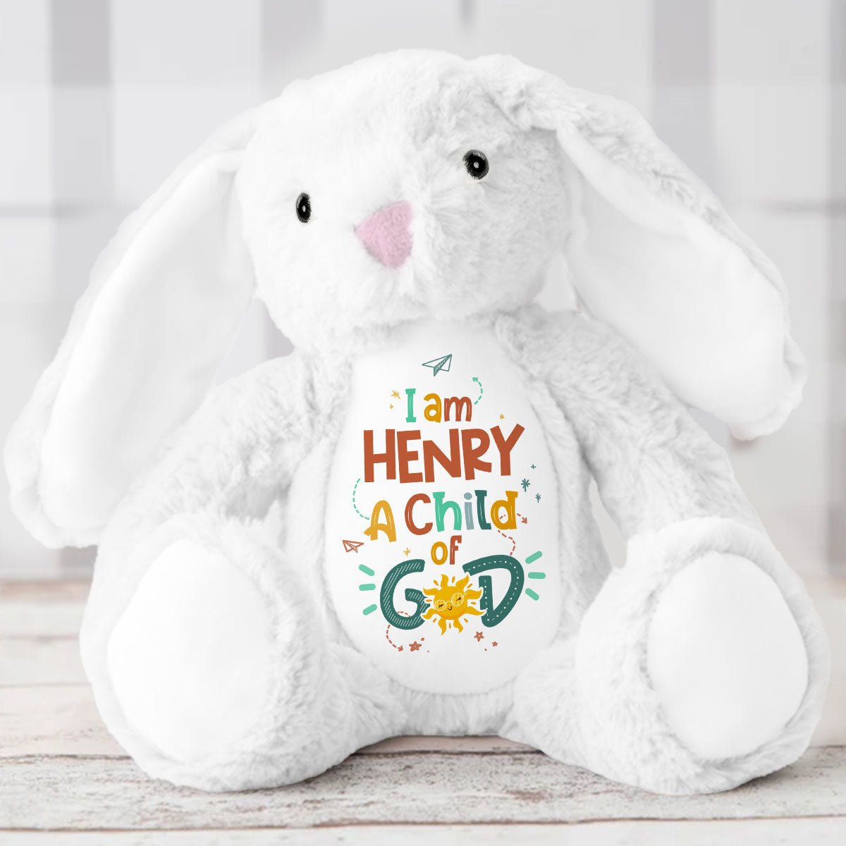 I Am A Child Of God | Personalized Stuffed Bunny