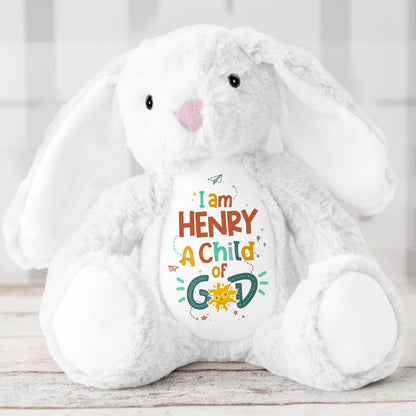 I Am A Child Of God | Personalized Stuffed Bunny