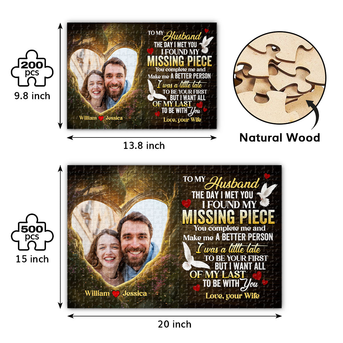 You Are My Missing Piece | Personalized Rectangle Jigsaw Puzzle JSJPPTN1656TA