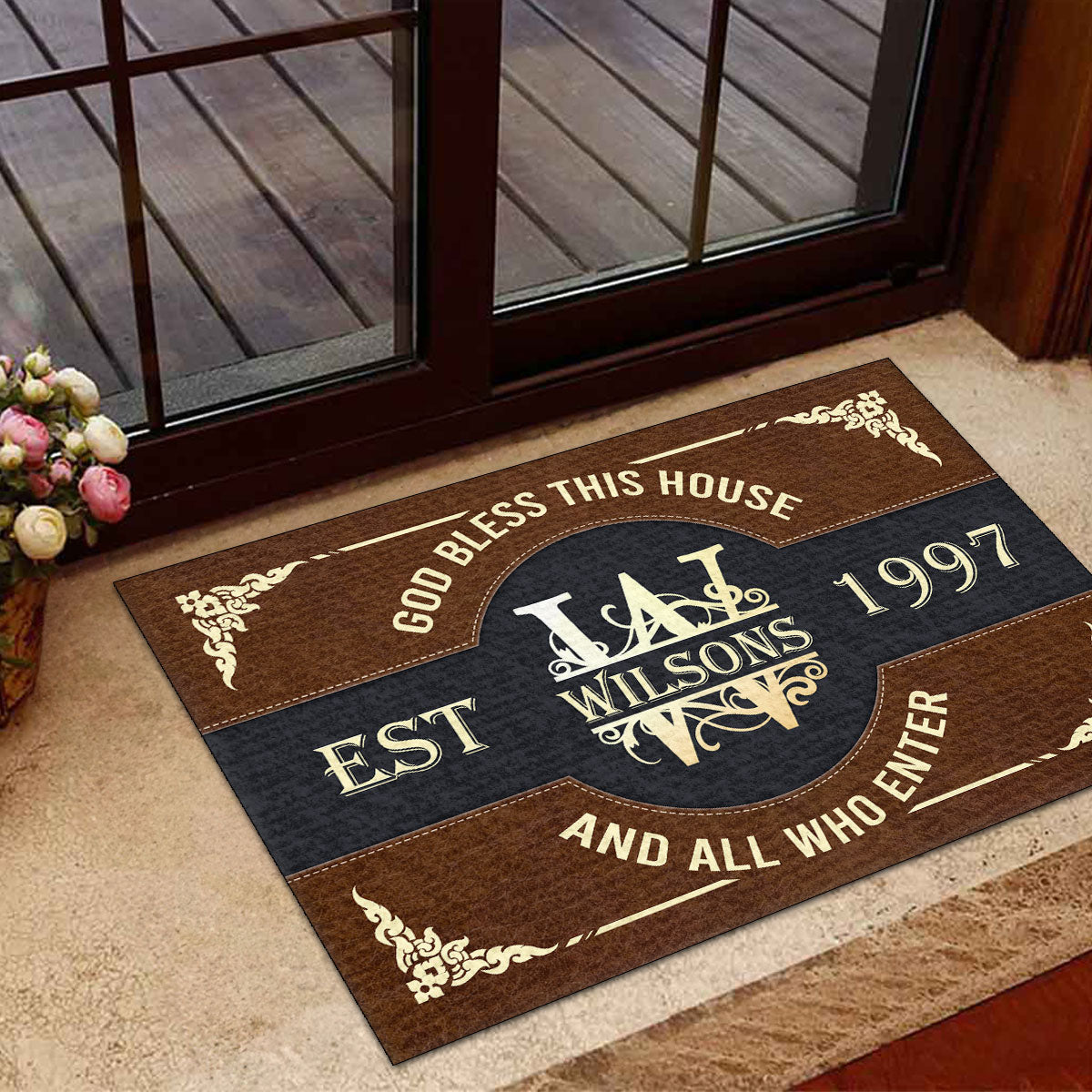 God Bless This House And All Who Enter | Personalized Doormat JSDMPT1799L