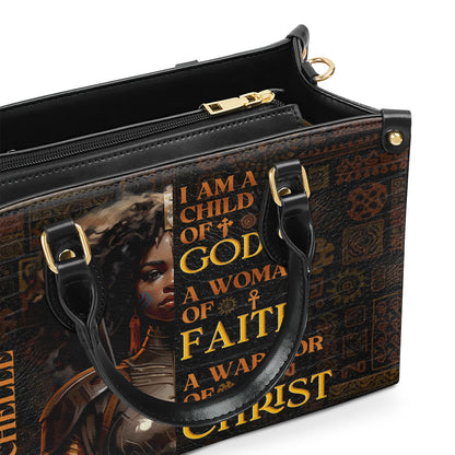 Jesuspirit | Personalized Leather Handbag With Zipper | I Am A Child Of God LHBM725