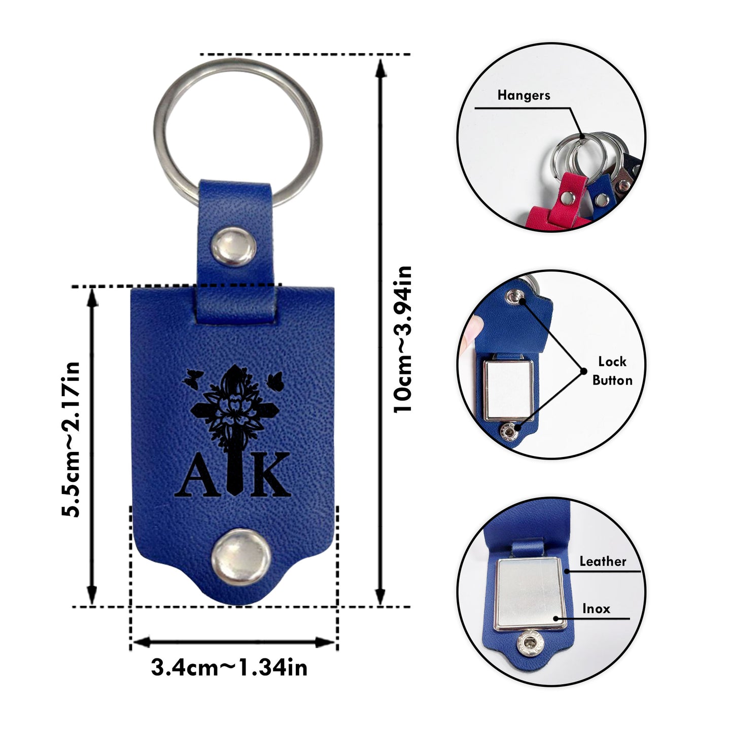 Be Safe And Always Come Home  - Leather Photo Keychain LPKM05