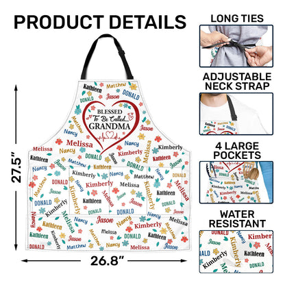 Blessed To Be Called Grandma Colorful | Personalized Apron With Pocket