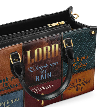 Jesuspirit | Personalized Leather Handbag With Zipper | It's A Beautiful Day LHBM741