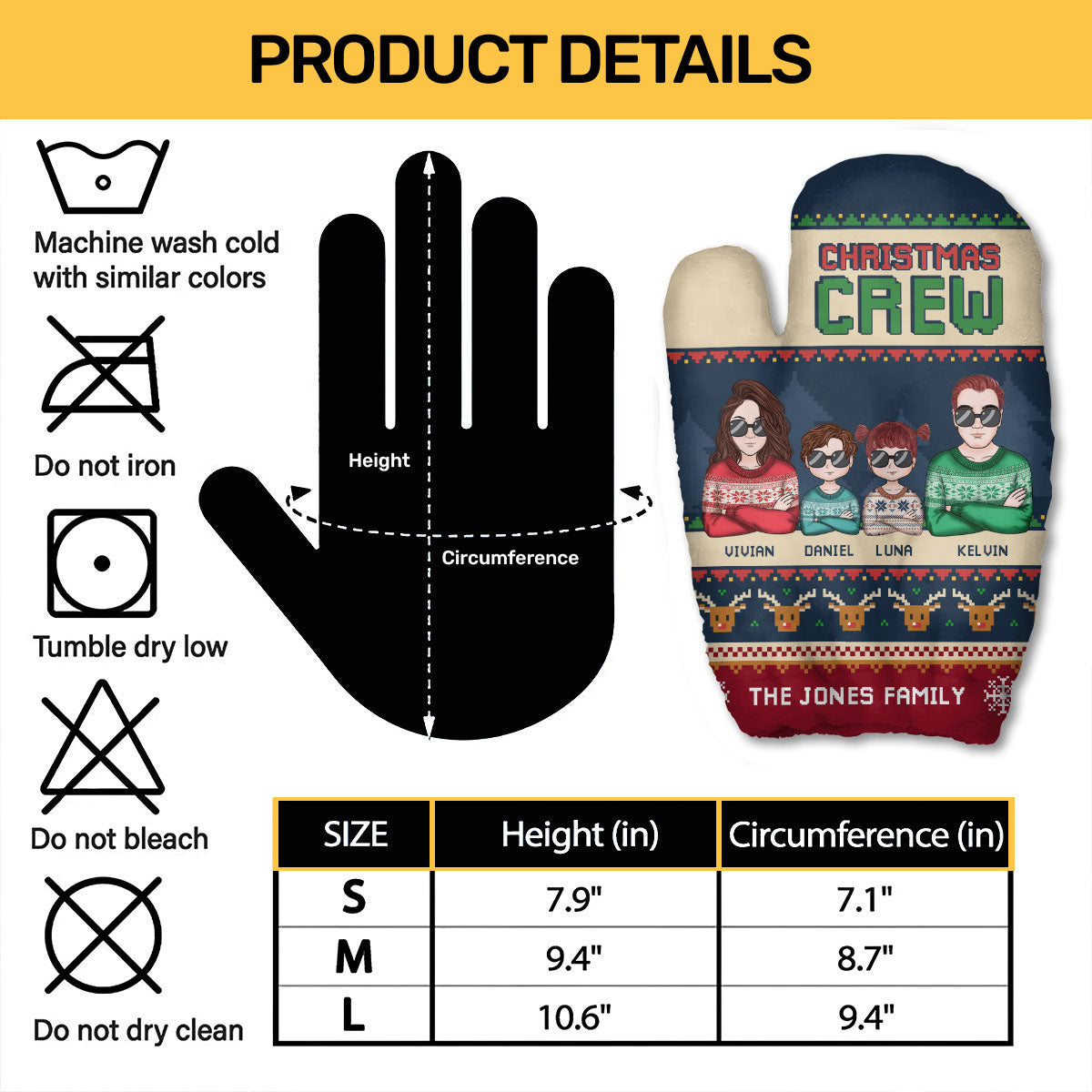 Christmas Crew | Personalized Warm Mittens JSWMPHN2249M