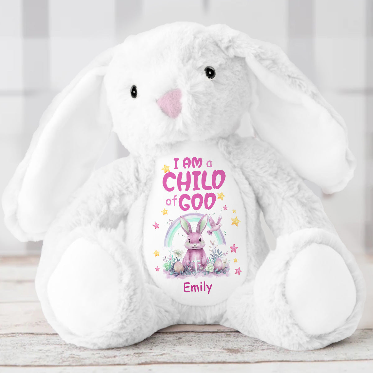 I Am A Child Of God | Personalized Stuffed Bunny